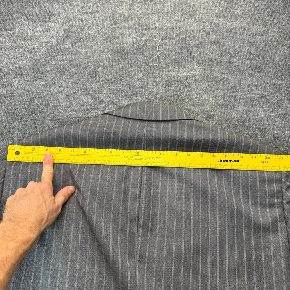 Hart Schaffner Marx Men's 2pc Suit Gray Pinstripe 50L Pleated Pants 44x28 USA